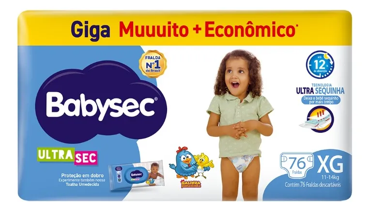 Fralda Babysec Ultra Giga Xg 76 Unidades