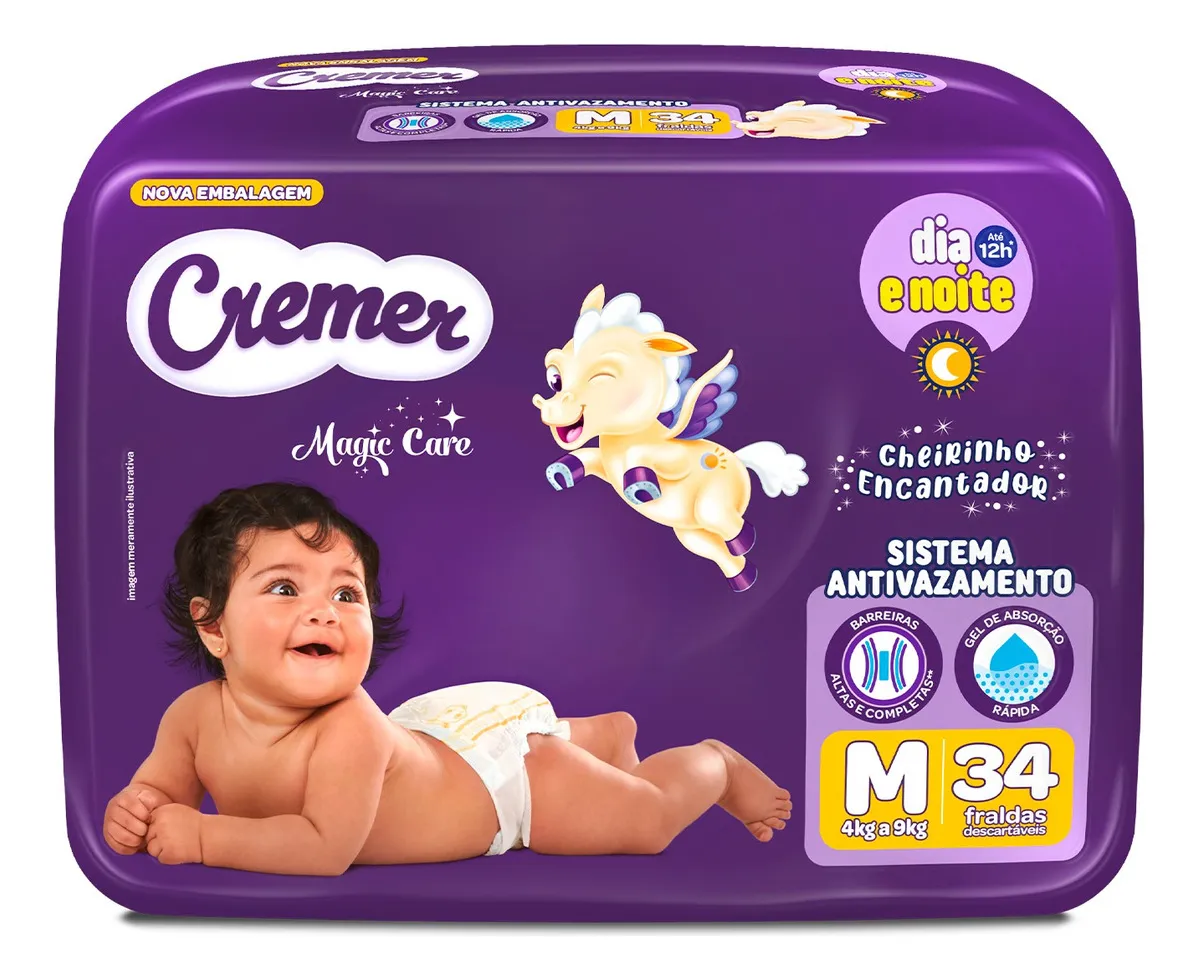 Fralda Cremer Econômica M 34 Unidades Gênero Sem gênero Tamanho Médio (M)