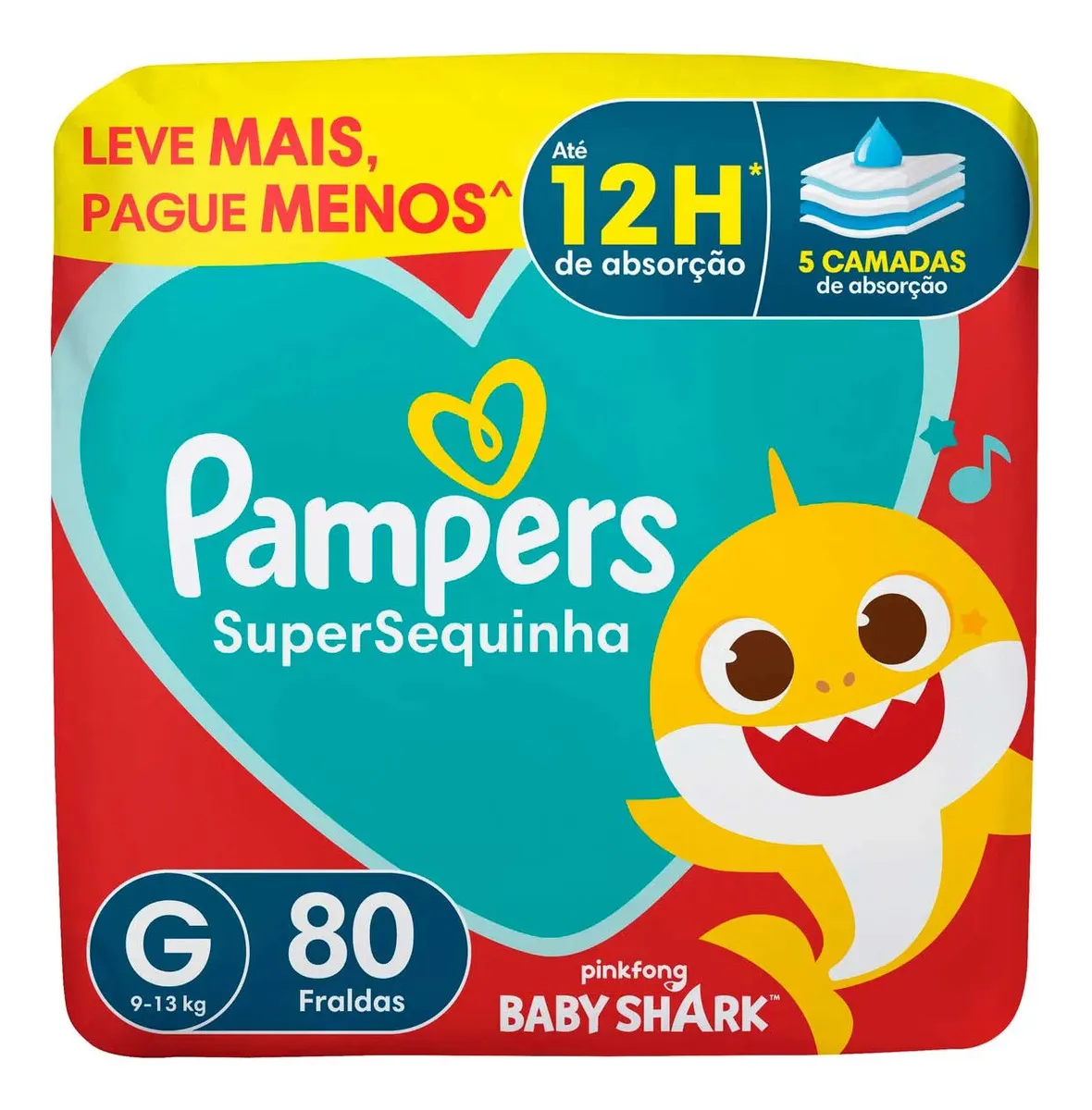 Fralda descartável Pampers Supersequinha, Tamanho G 80 Unidades